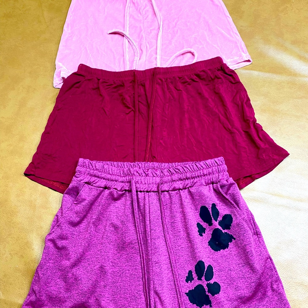 3 pair cute shorts Asian size M and L fit like S/M